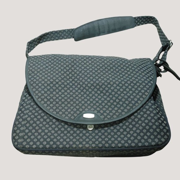 Protocol Black Grey Pattern Messenger Bag Adjustable Strap Multiple Compartments - Picture 1 of 12